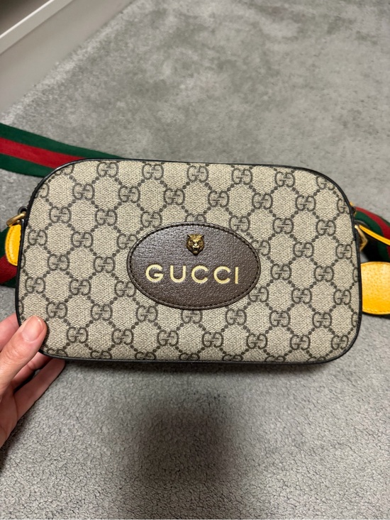 Gucci Handbags - Gucci GG Supreme Canvas Crossbody with Green-Red Web Stripe